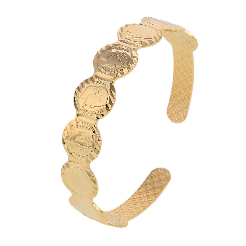 Женский браслет с монетами в арабском стиле ювелирные изделия золотого цвета