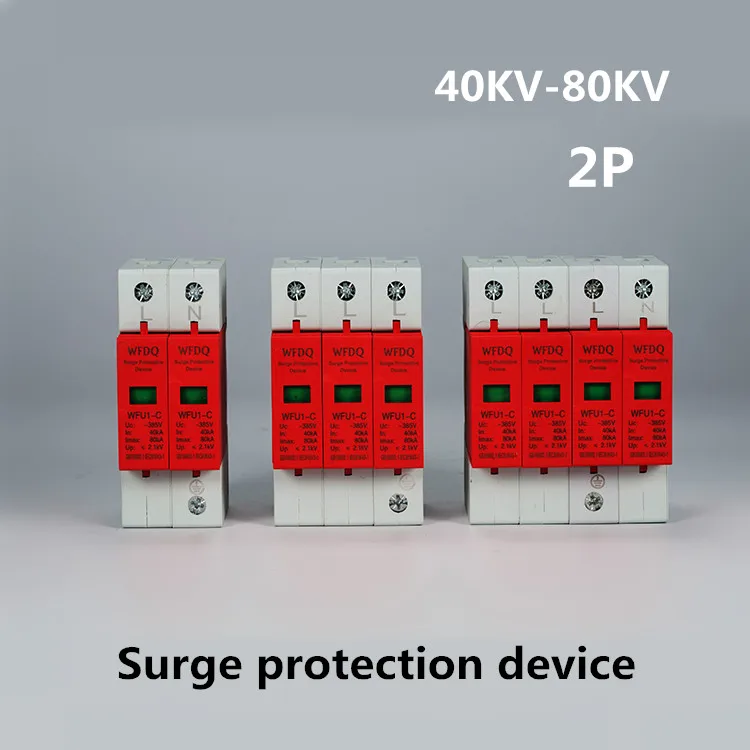 Домашний стабилизатор напряжения 40~ 80 кА~ 385 в AC 2P SPD защитное устройство Защита от молнии