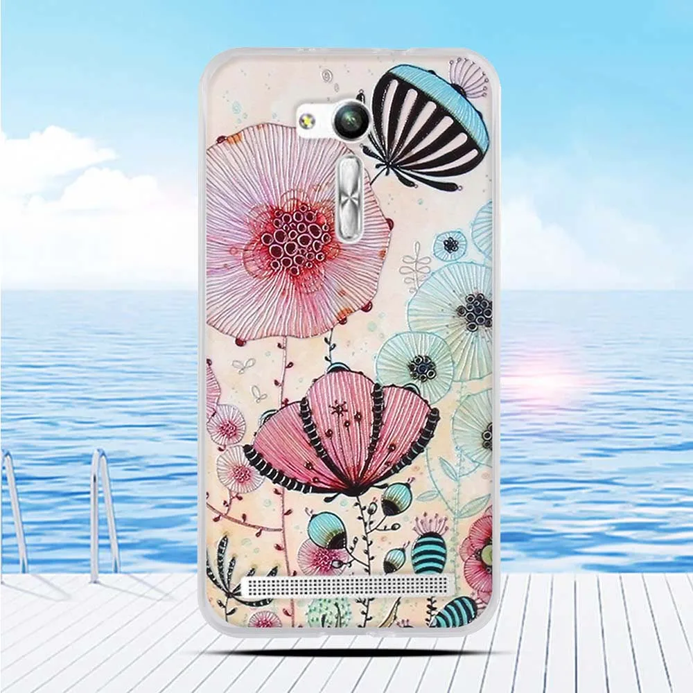 Чехол для Asus Zenfone Go ZB552KL мультяшный 3D рельефный чехол с цветочным принтом задняя
