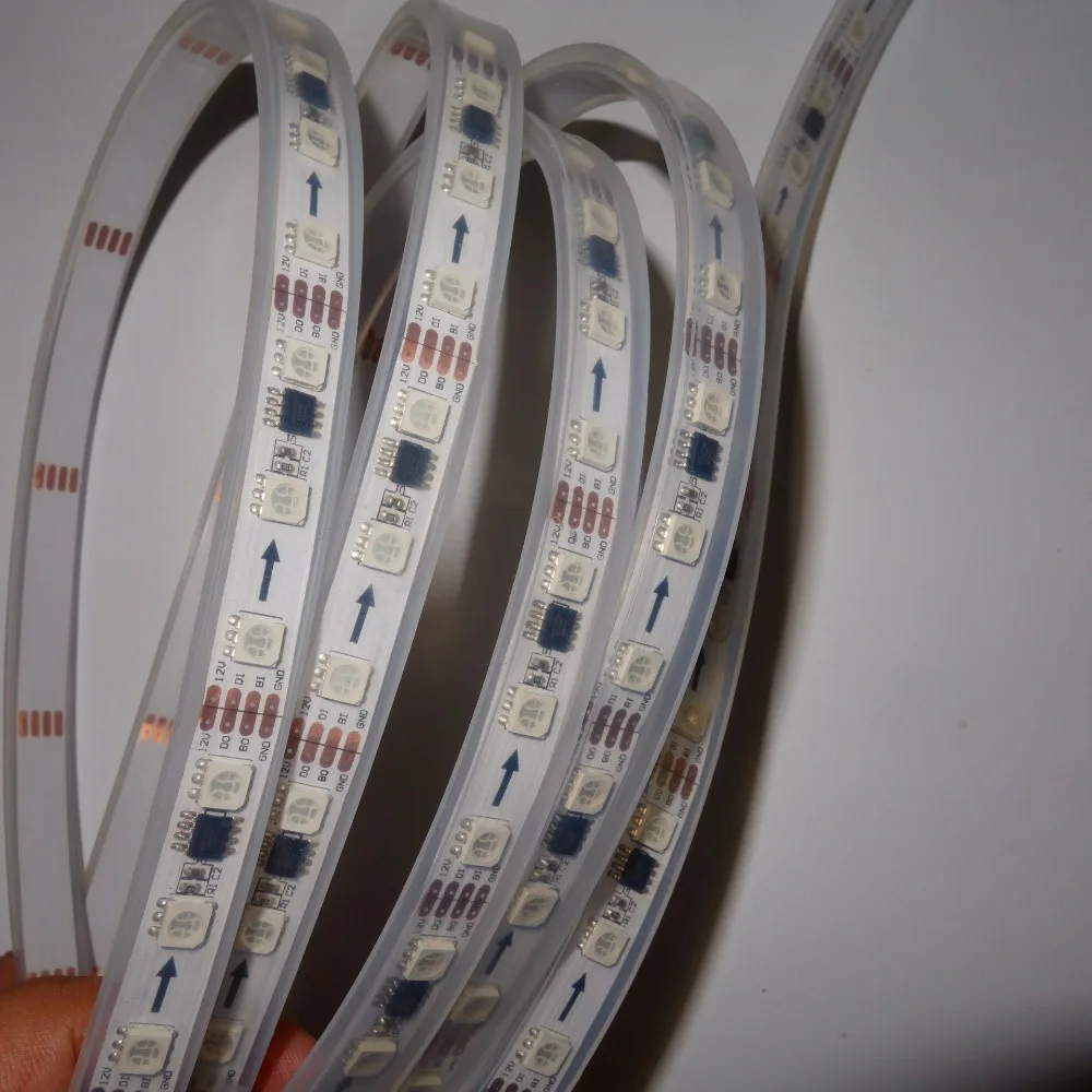 WS2818 5m 60 светодиодный s/m(20 пикс./м) DC12V RGB полноцветная светодиодная Пиксельная