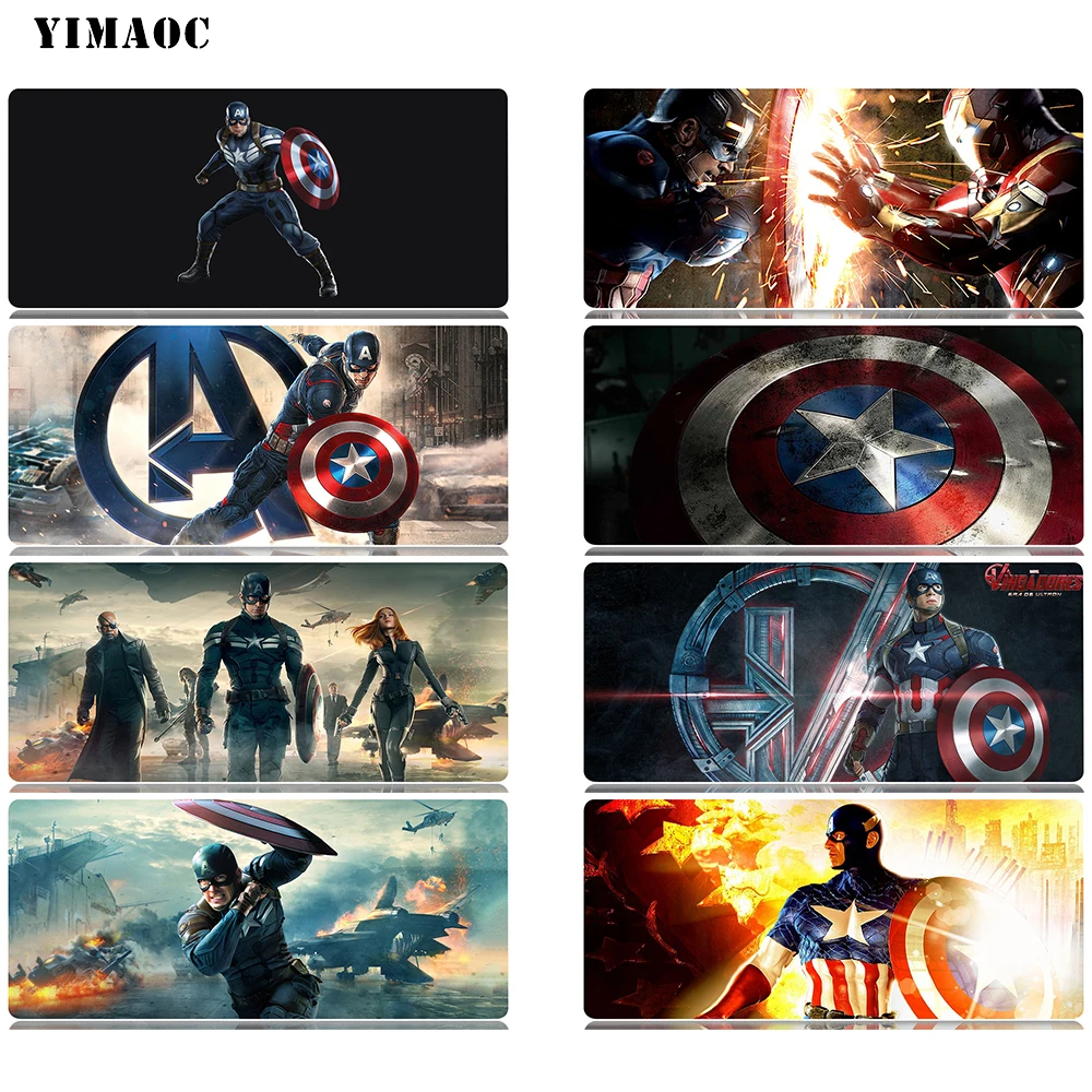 YIMAOC Marvel comics Капитан Америка коврик для мыши компьютерный Противоскользящий