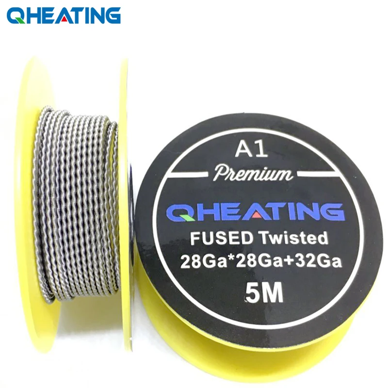 Qheating удивительная цена! A1 Сплавленный скрученный clapton 28ga * 2 + 32ga 5 м/рулон для