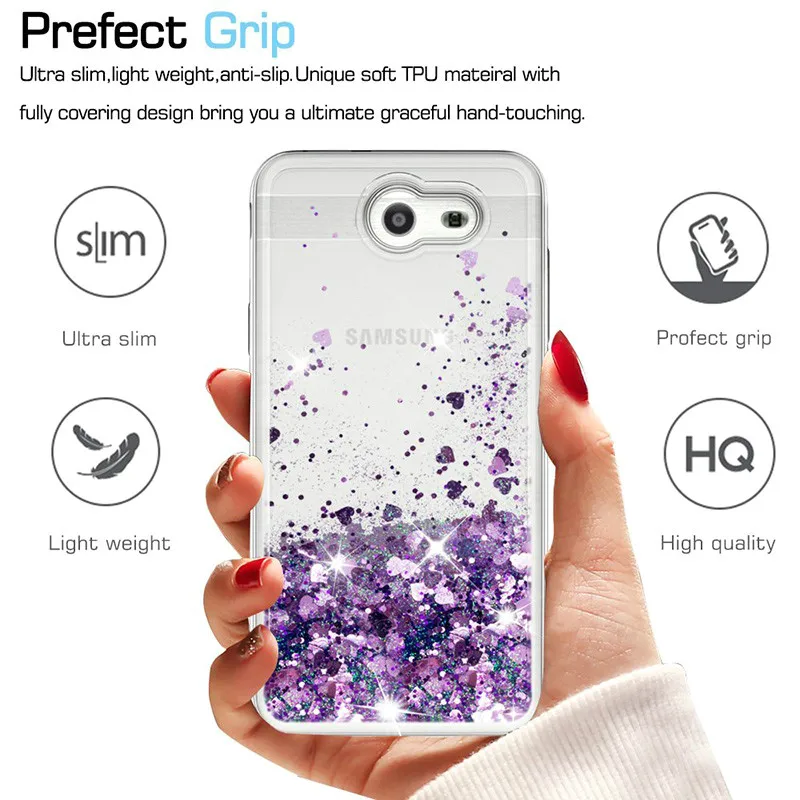 Версия США для Samsung Galaxy J7 Prime/J7 V/J7 Sky Pro Perx/J7 2017 жидкие Quicksand Bling Симпатичные из