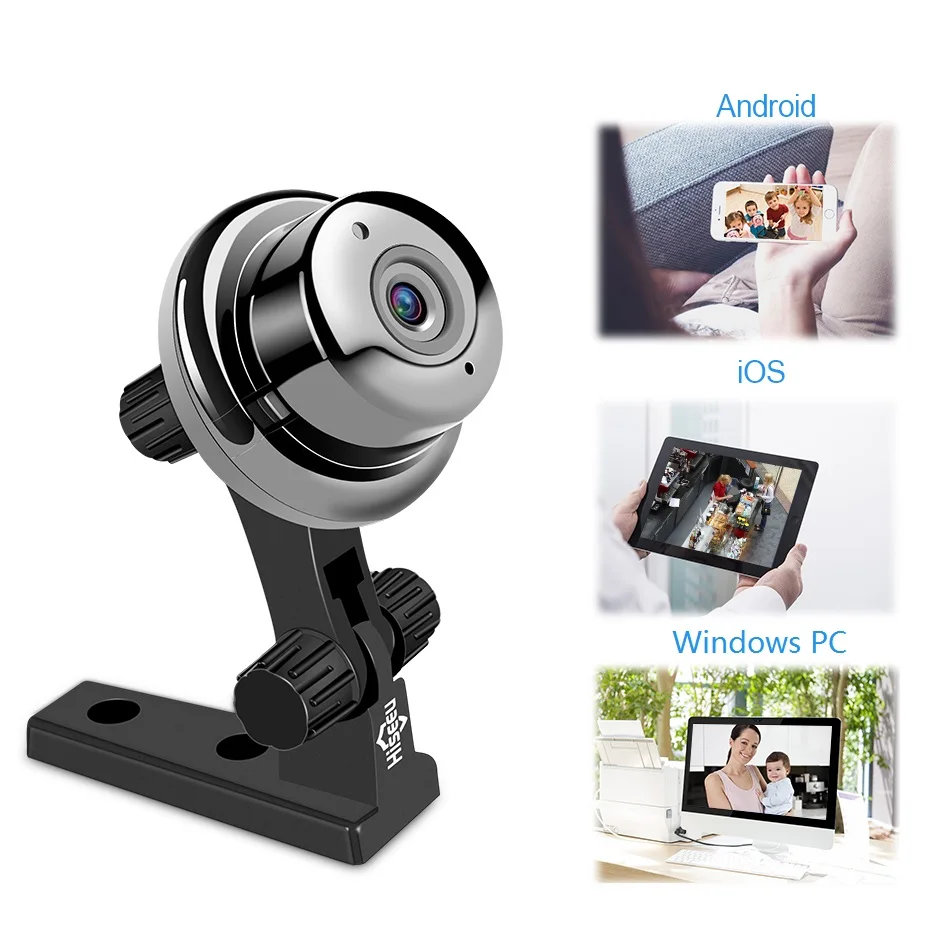Hiseeu мини рыбий глаз IP камера wifi 720P день ночное видение 360 градусов Панорама
