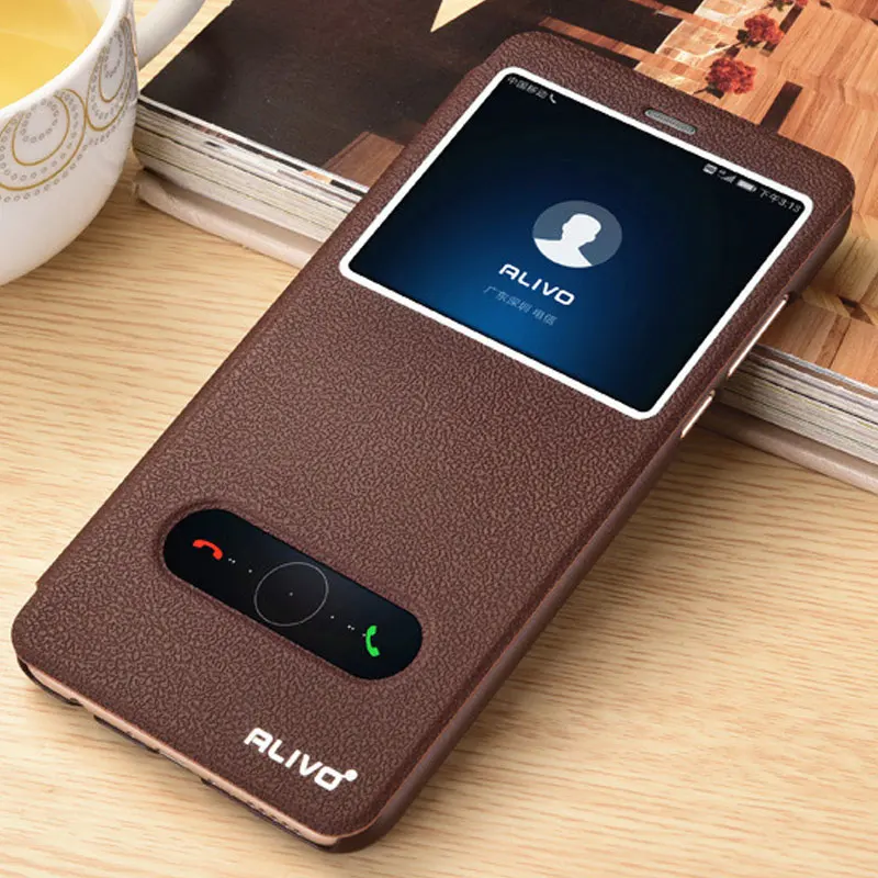 Brown Для huawei Honor 7A чехол 5,4" Роскошный чехол-книжка с окошком из искусственной кожи для huawei Honor 7A Чехол-книжка с подставкой DUA-L22 чехол для телефона s - Цвет: Brown