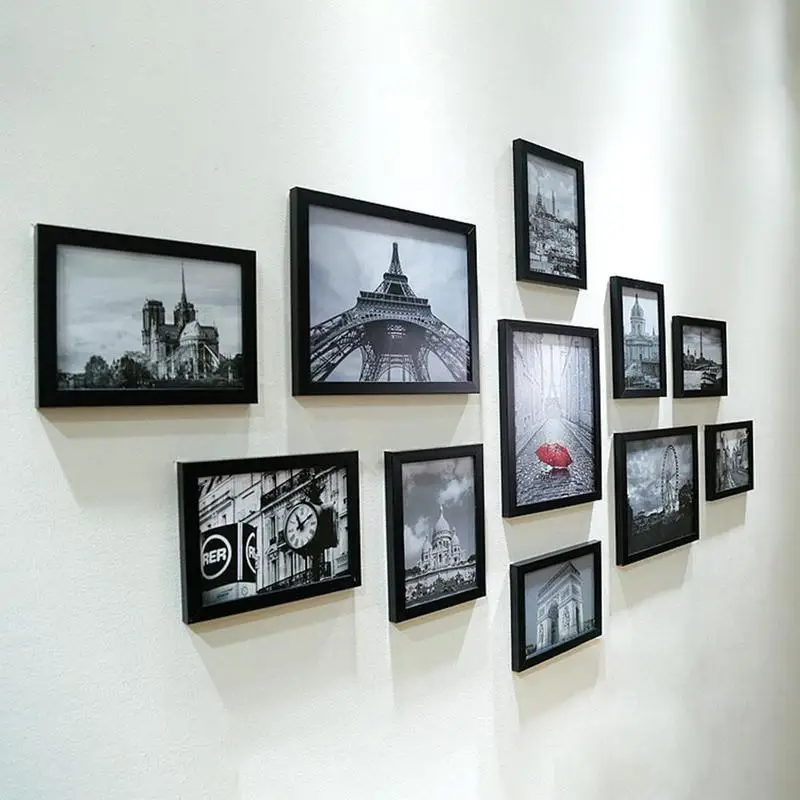11 шт./лот, деревянная мульти фоторамка, фоторамки, настенный коллаж, черно-белый красочный набор, аксессуары для украшения стен - Цвет: 4