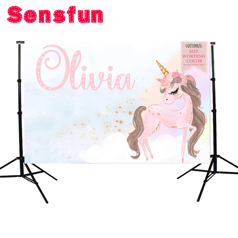 Виниловый фон для студийной фотосъемки с изображением цветка единорога на день
