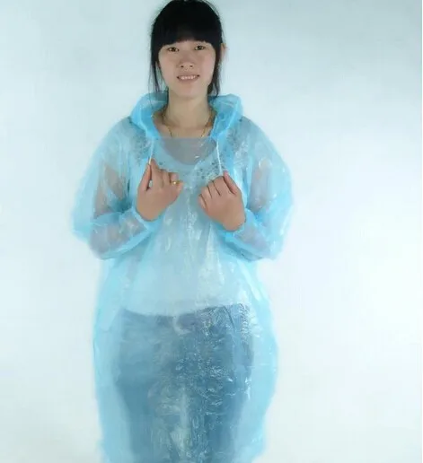 Одноразовый дождевик для взрослых аварийный водонепроницаемый капюшон пончо