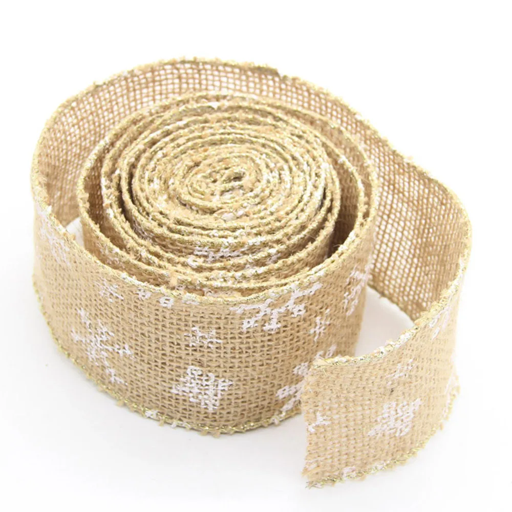 Мешковины кружевная бейка полосы Rusticity Свадебный декор DIY Craft Roll белый висит украшения Рождество дерево enfeites натальные