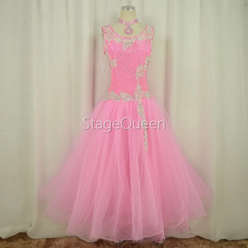 Standard Ballroom Dress Women New Of 2019 Custom High-necked Sleeveness Rhinestones Waltz Dance Competition Dresses | Тематическая