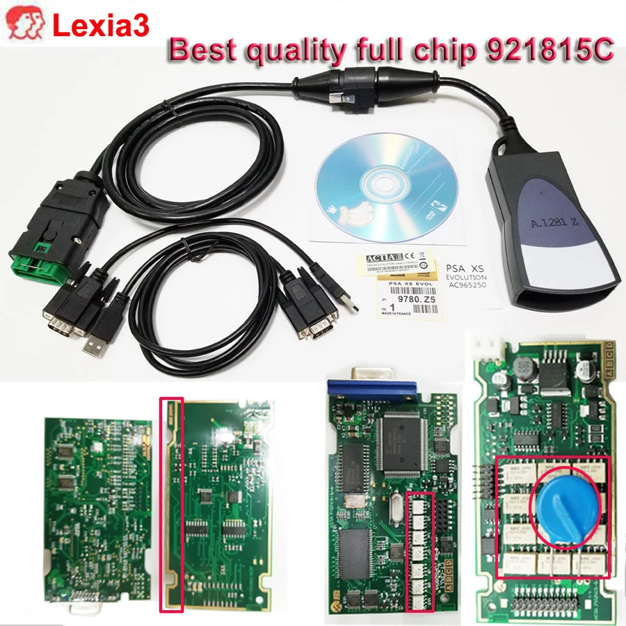 Полный чип FW 921815C Lexia3 PP2000 V48 pp2000 V25 диагностический инструмент Diagbox V7.83 lexia 3 psa для C