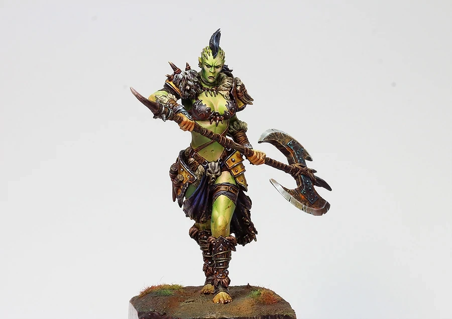 1/24 Scale Fantasy Woman Orc 75 мм неокрашенный набор моделей из смолы фигура бесплатная