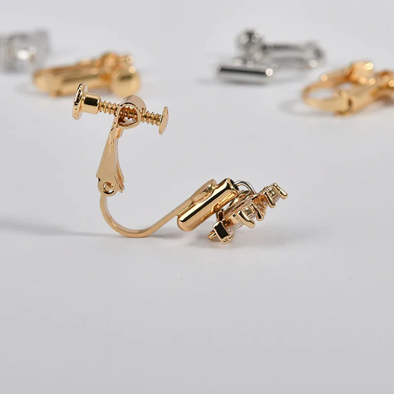 Цвет-удерживающая Медь покрытая 18k Подлинная Золотая Ушная булавка переменный ушной зажим мягкий резиновый ушной зажим DIY ушное кольцо аксессуар материал