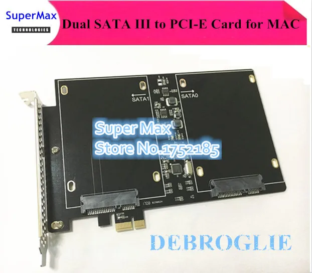 

DEBROGLIE Dual SATA III to PCI-E X1 SSD Adapter card for MAC PRO OSX 10.8-10.13 High Speed