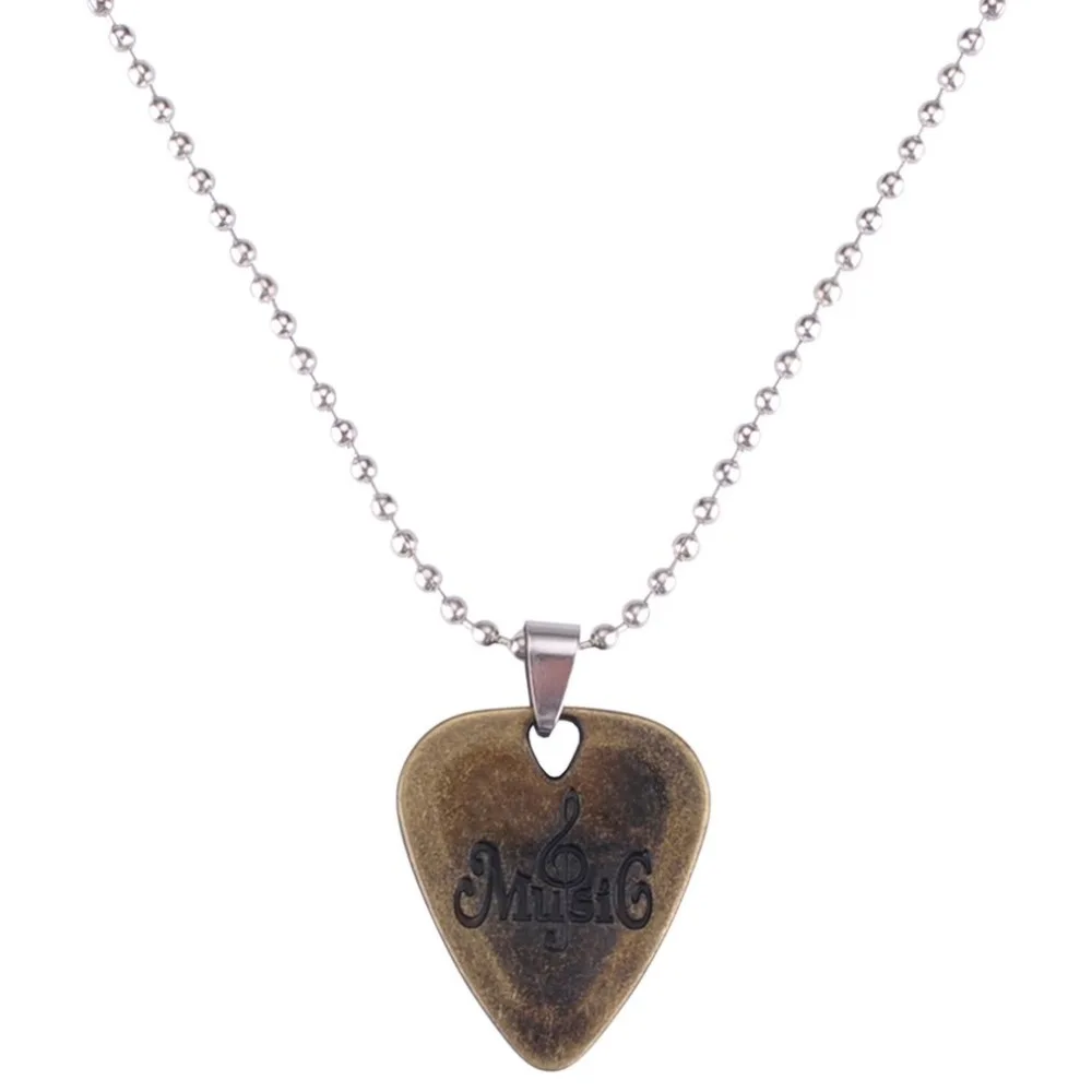 

Personalized Guitar Pick Necklace Zinc Alloy Pendants Necklaces Creative Design for Electric Guitar Jewelry