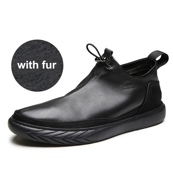 Black with fur boots YIGER/Новинка; мужские ботильоны из натуральной кожи; мужские повседневные ботинки из коровьей кожи; Зимняя Теплая мужская обувь на меху; черные ботинки «Челси»; коллекция 0199 года - Цвет: Black with fur boots