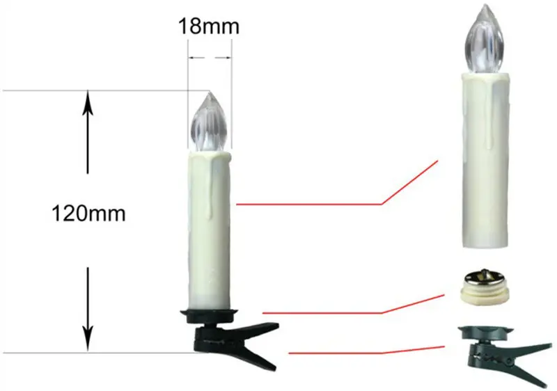 Набор из 10 светодиодных конусных свечей с дистанционным управлением