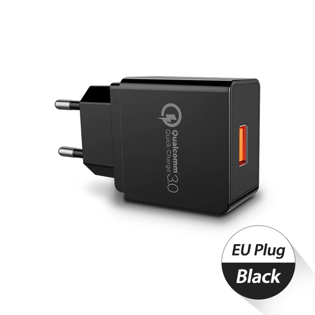 Black EU Plug DCAE Быстрая зарядка 3,0 USB быстрое зарядное устройство EU/US QC3.0 USB настенное зарядное устройство адаптер зарядное устройство для телефона s для iphone X 8 Xiaomi samsung huawei - Тип штекера: Black EU Plug