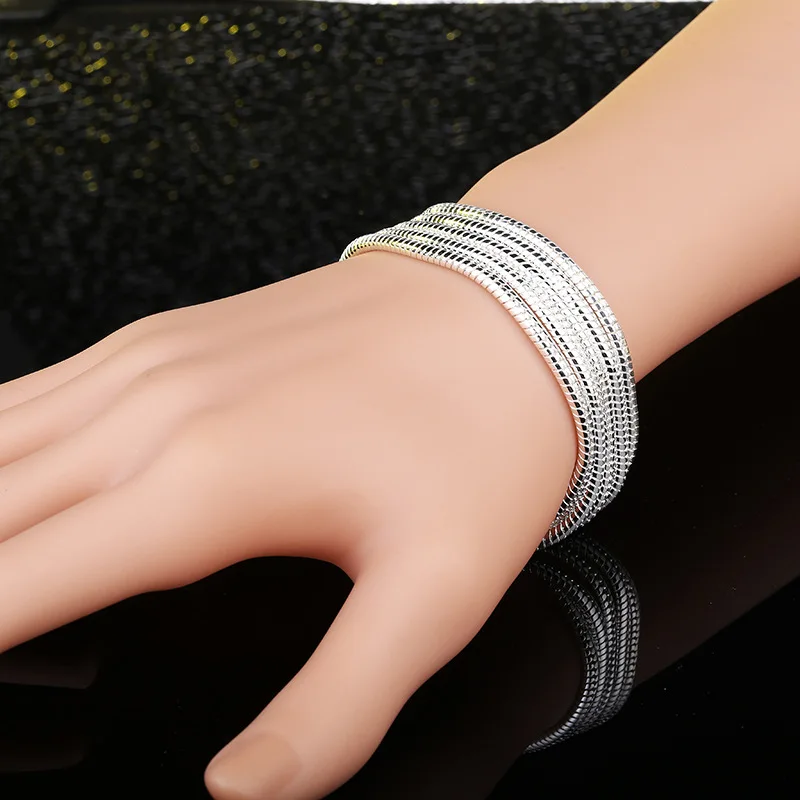 Женский серебряный браслет 3 мм 20 см | Украшения и аксессуары