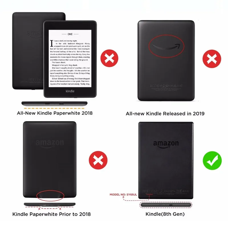 Для Amazon 2016 Новинка Kindle 8th поколения SY69JL ультра тонкий магнитный чехол в виде