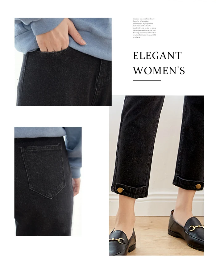 LEIJIJEANS, Новое поступление, весенние шаровары, повседневные свободные женские джинсы, средняя талия, черные, Ретро стиль, свободные, размера плюс, джинсы для женщин 9003