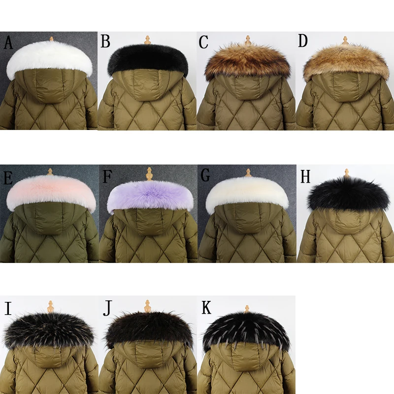 11 Colors Winter Raccoon Fur Collar Warm Scarf For Women Coat Straight Detachable Faux Fox Sarf Accessories 7C0893 |