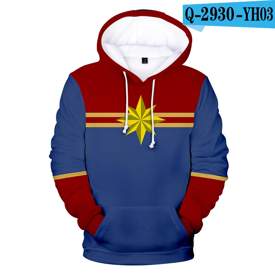 Carol Danvers 3D костюм капитана Марвел из фильма мужская куртка для мужчин/wo для мужчин Косплей уличная Толстовка для мужчин/женщин толстовка с капюшоном - Цвет: 7