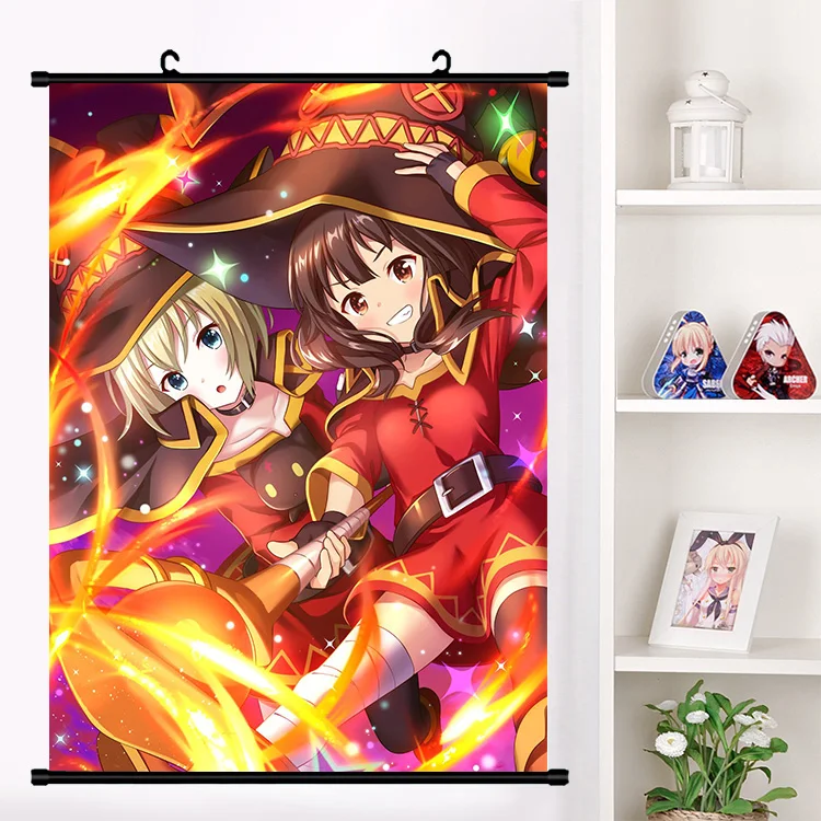 Аниме Манга KonoSuba Божье благословение на этом чудесном мире! Megumin Aqua Darkness Косплей настенные свитки Фреска плакат домашний декор