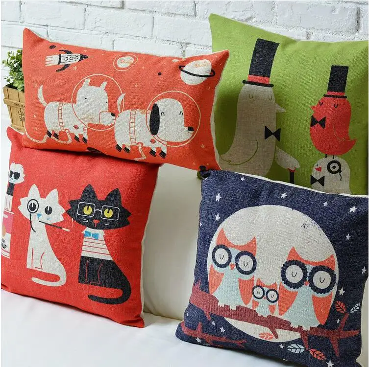 Простые современные хлопковые подушки в скандинавском стиле с милыми