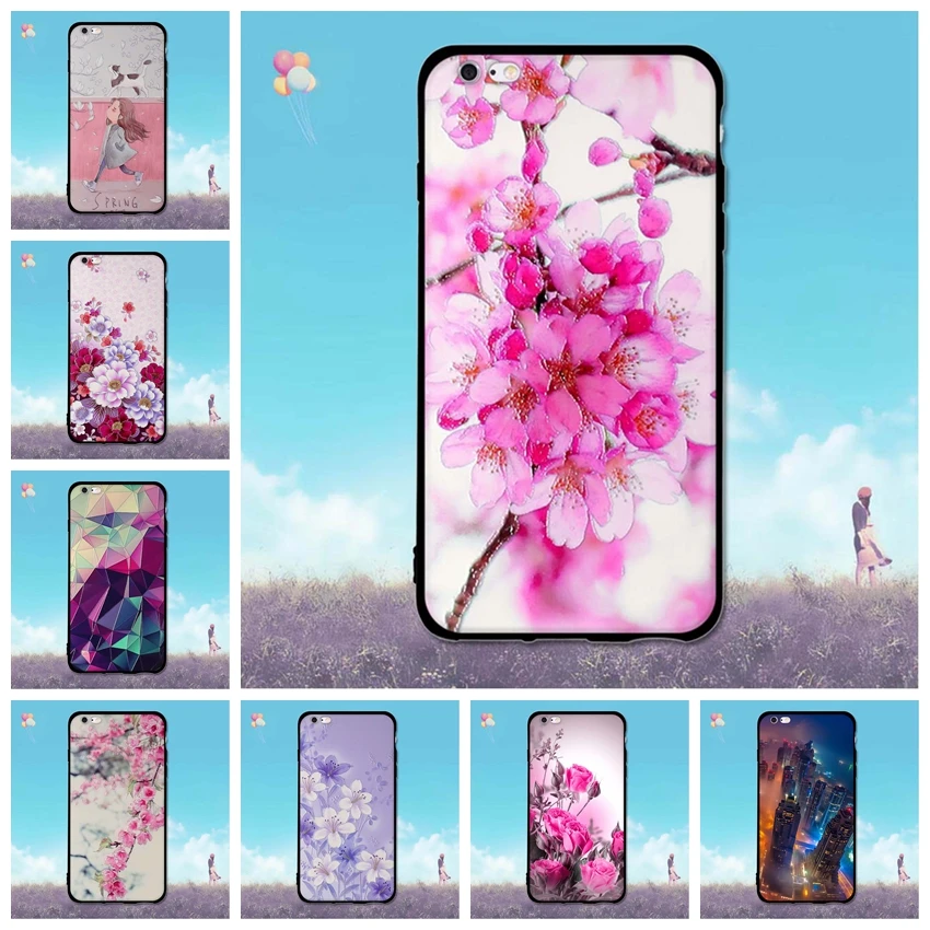 Чехол для iPhone 6 Plus 6s 5 дюйма мягкий чехол сотового телефона plus задняя крышка с
