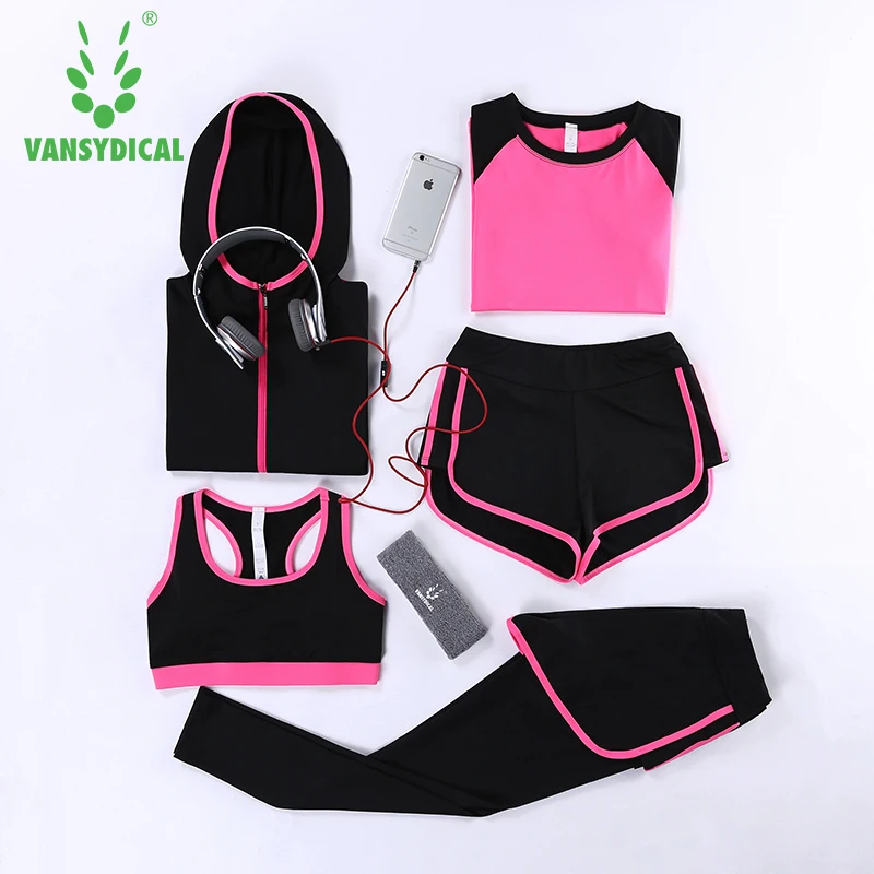 Набор для йоги 5 шт. дышащая Спортивная одежда фитнеса спортивный бюстгальтер
