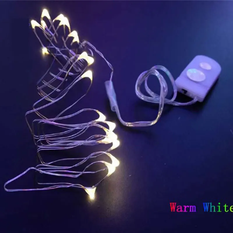 5 шт./партия микро светодиодный светильник Серебряный медный провод Кнопка