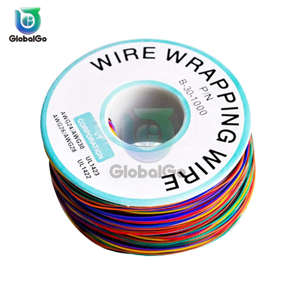 B-30-1000 UL1423 UL1422 Цветной 24AWG 26AWG 28AWG 30AWG провод обмоточный провод 0,25 мм Луженая Медь прочные из ПВХ кабельные перемычки