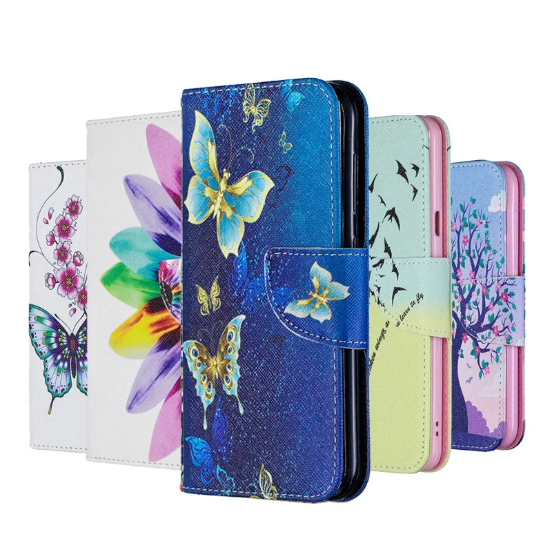 

Painted Leather Flip Case For Redmi K40 Pro Case For Note 10 Xiaomi Wallet Case K40 Pro K30s 9 9A 9C Protective Cover Note 9 Pro