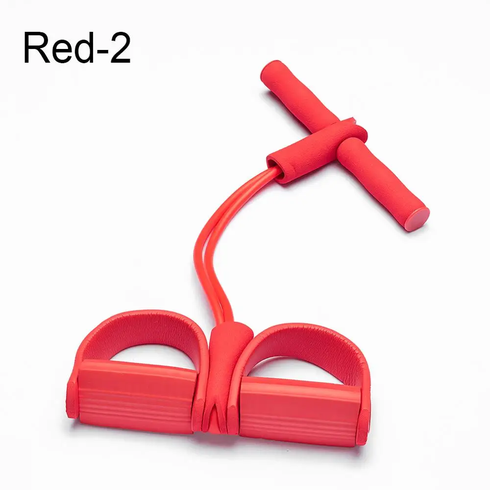 Red-2 Tube 2/4 пробки сильные фитнес Эспандеры латексные педали тренажер для ног тяговые веревки Йога Спорт Пилатес фитнес оборудование для похудения - Цвет: Red-2 Tube