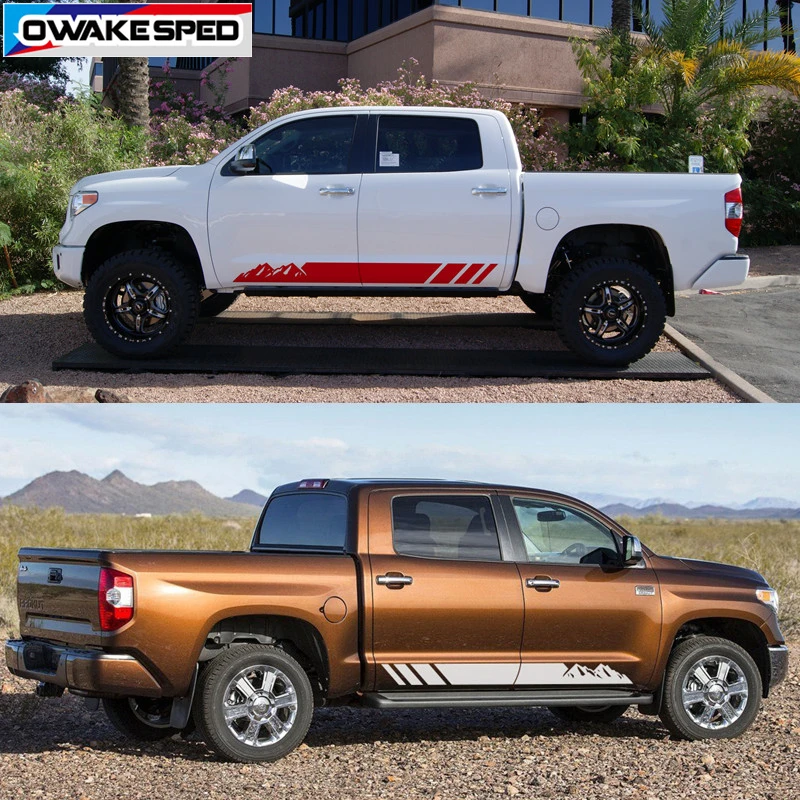Наклейка на дверь и боковую юбку автомобиля для Toyota Tundra горные спортивные полосы
