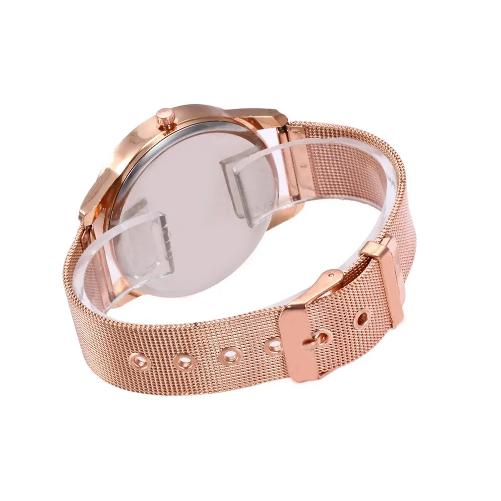 Высококачественные кварцевые часы Роскошный тонкий стальной сетчатый ремешок