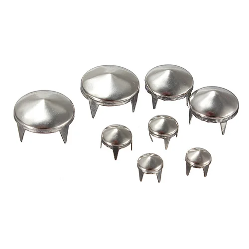 10 шт. сделай сам, в стиле «панк-рок» “Серебряный Круглый купол заклепки кожаная фурнитура для обуви Костюмы сумка Запчасти украшения 5/6/10/12 мм