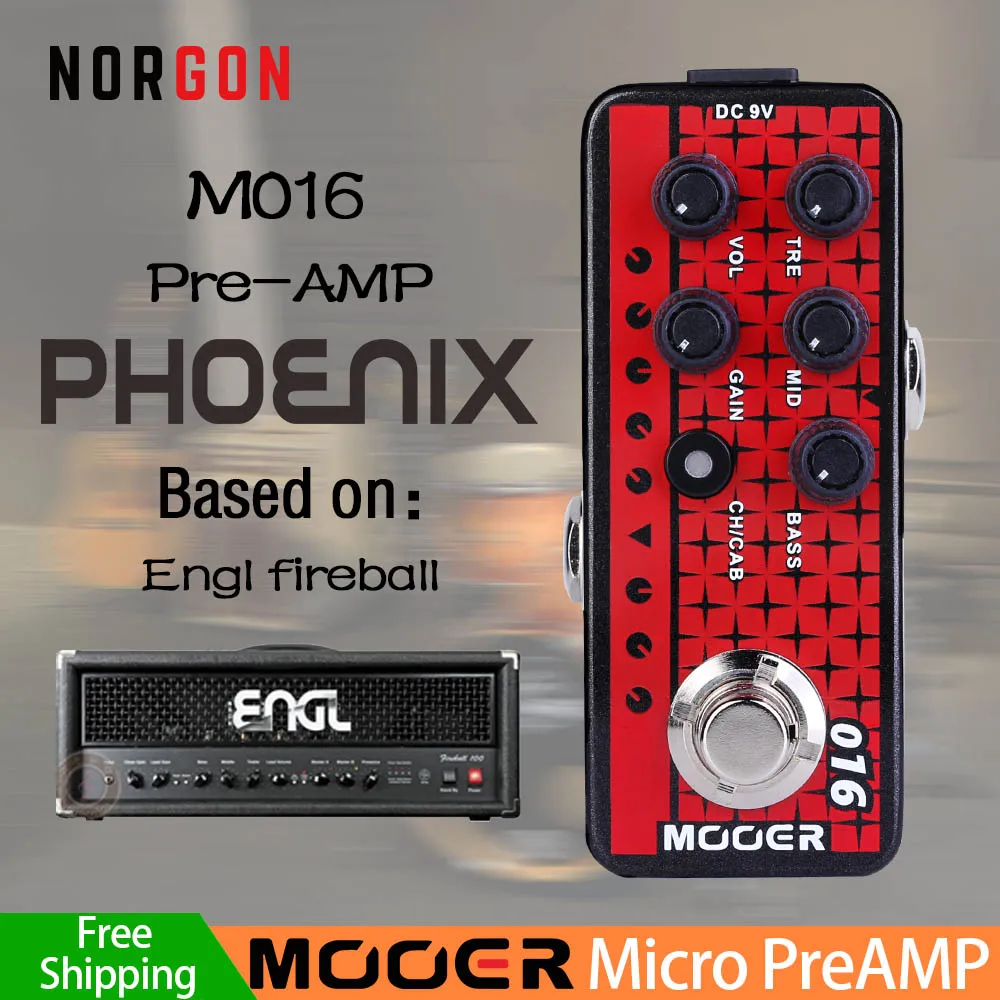 M016 Mooer предусилитель электрогитары педаль эффектов задержка реверберации аксессуары с высоким коэффициентом усиления бас микро Ампер симулятор Двойные каналы - Цвет: M016