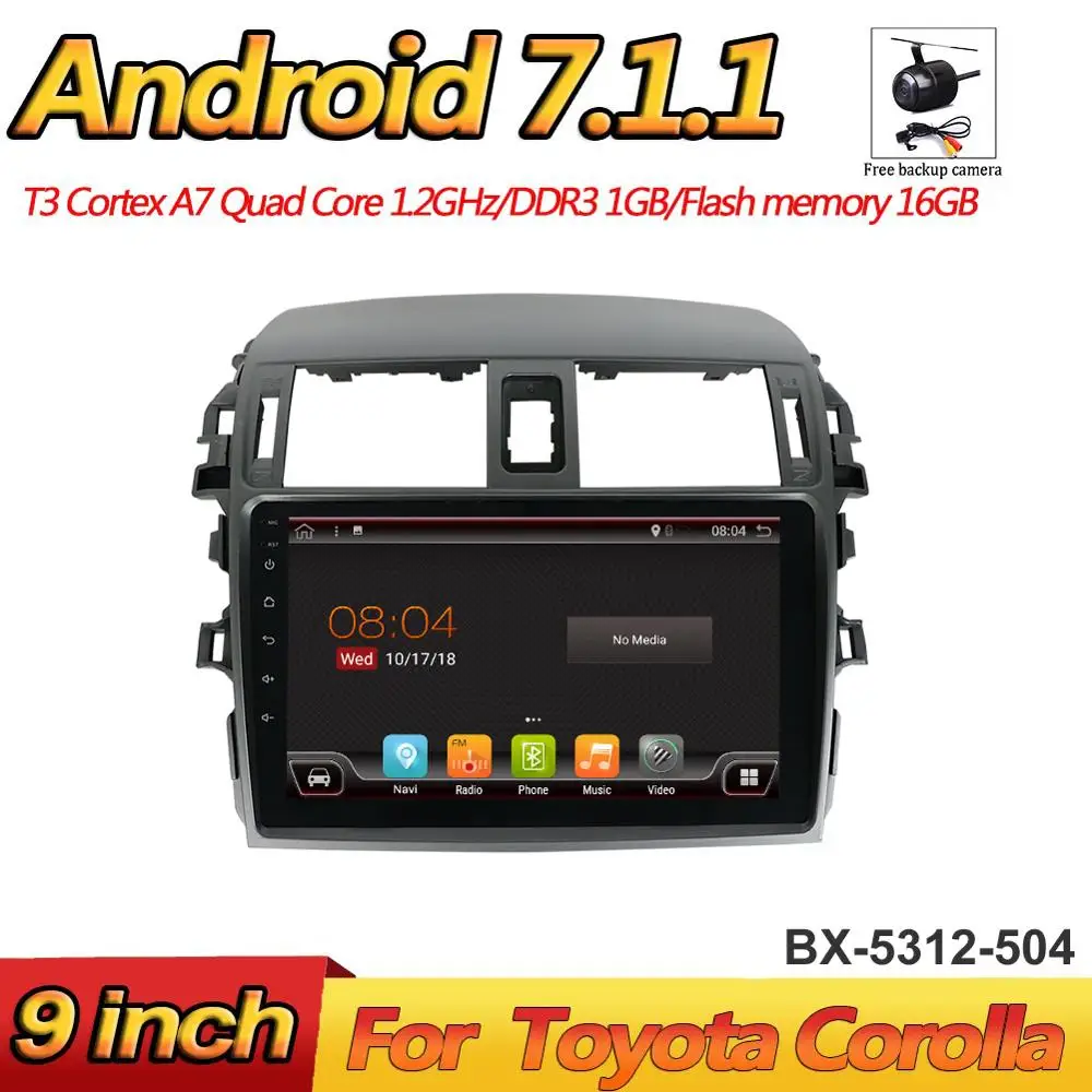 Android 7 1 автомобилей Радио мультимедийный плеер для Toyota Corolla E140/150 2008 2009 2010 2011 2012 2013