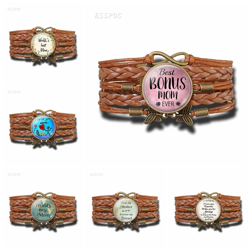 Браслет с надписью мама для семьи стеклянный браслет кабошоном и ручная работа