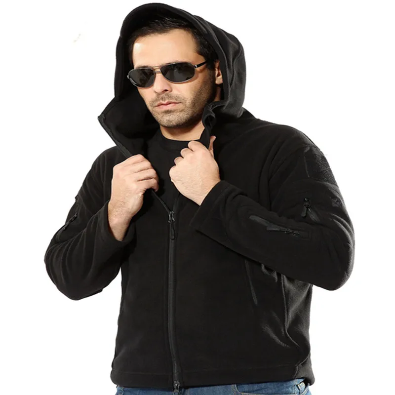 

Men Winter Military Tactical Fleece Jacket Warm Polar Army Style Clothes Pockets Outerwear Casual Thermal Hoodie Jackets S-4XL