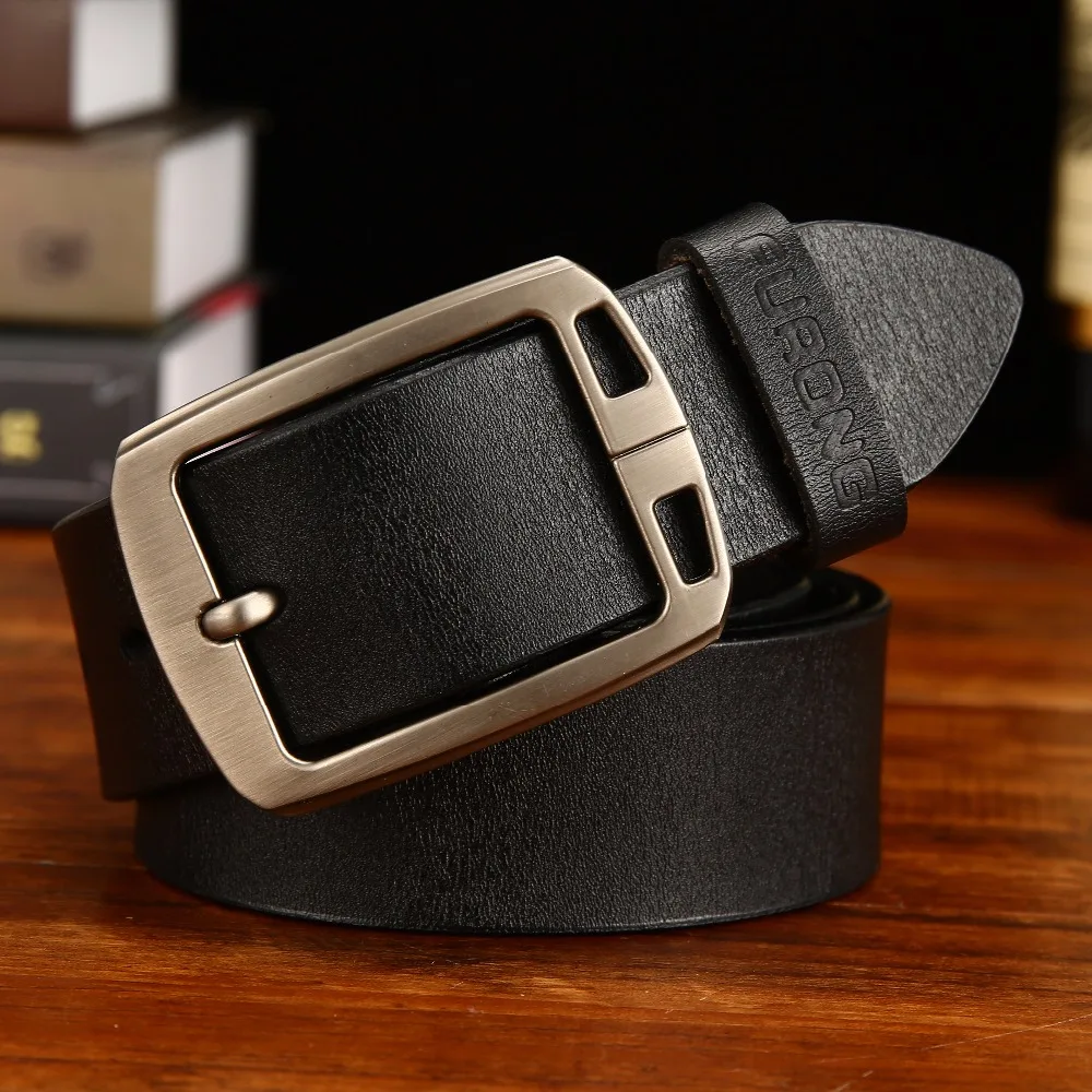 Extra long men's belt leather leather wide waist pin buckle fashion design belt men's large size large waist belt