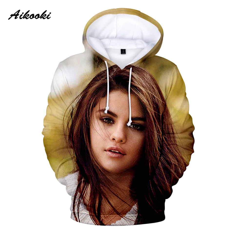 Singer Selena Gomez 3D толстовки для мужчин/женщин зима с длинным рукавом осень теплая