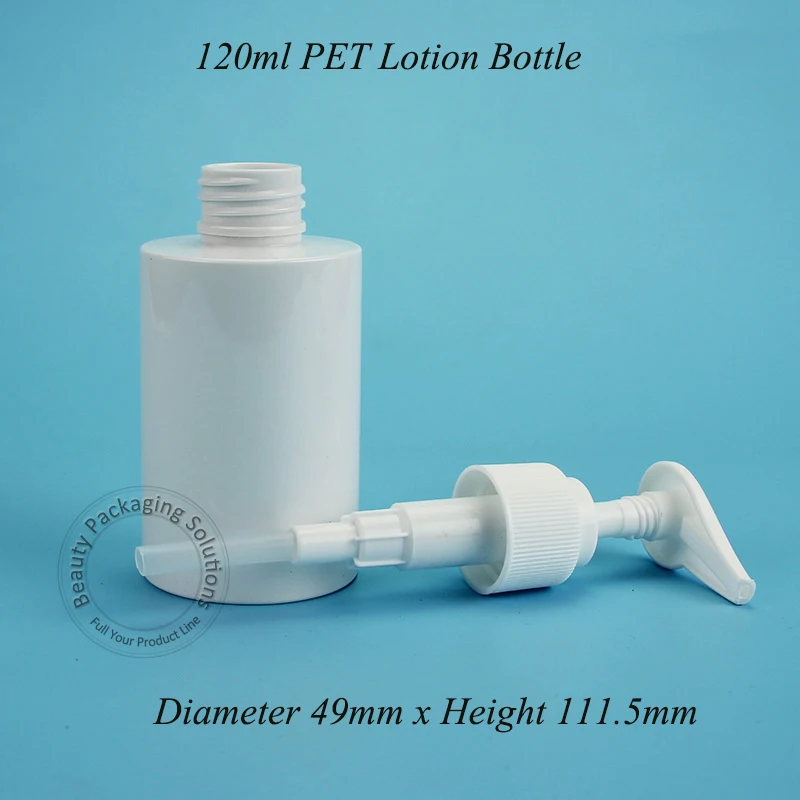 20pcs/Lot Promotion Plastic 120ml PET Lotion Bottle Cosmetic 4OZ White Lid Container Refillable Protable Case Travel Packaging | Красота и