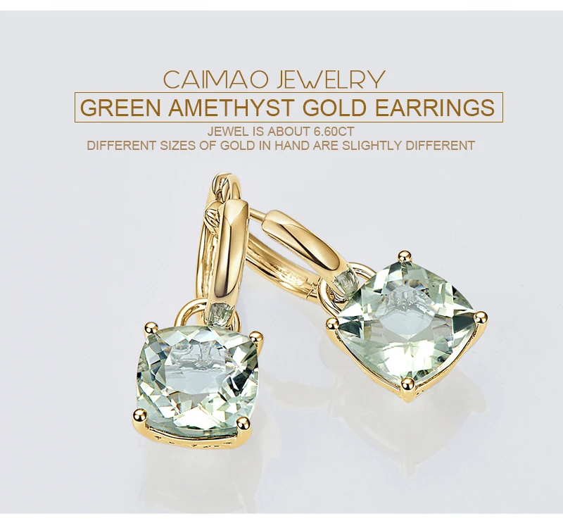 Caimao ювелирные изделия романтическое 14 К золото 5.80ct Помолвочное кольцо с аметистом висячие серьги