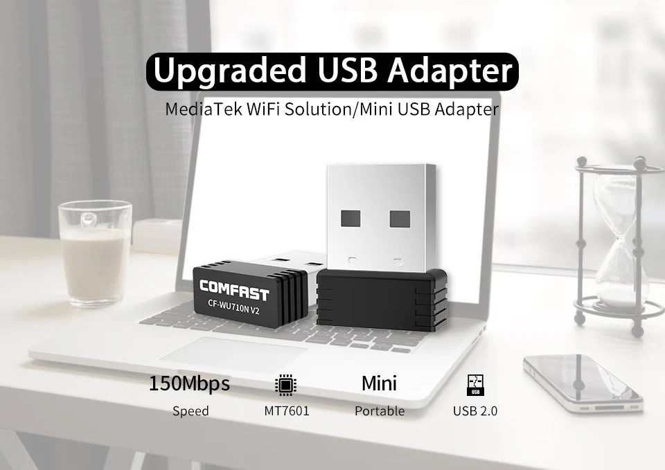Недорогой мини USB Wifi адаптер 802.11n Антенна 150 Мбит/с USB беспроводной приемник MT7601 сетевая карта Wi-Fi для настольного ноутбука