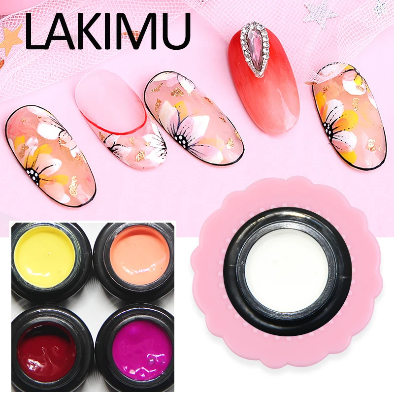 LAKIMU новый список окрашенный клей 12 цветов гель для ногтей пластик Полупостоянный