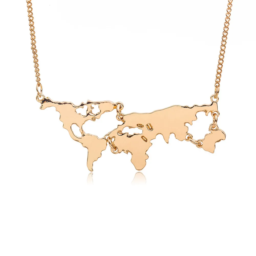 Цепочка с подвеской в виде карты мира для мужчин и женщин | Украшения аксессуары