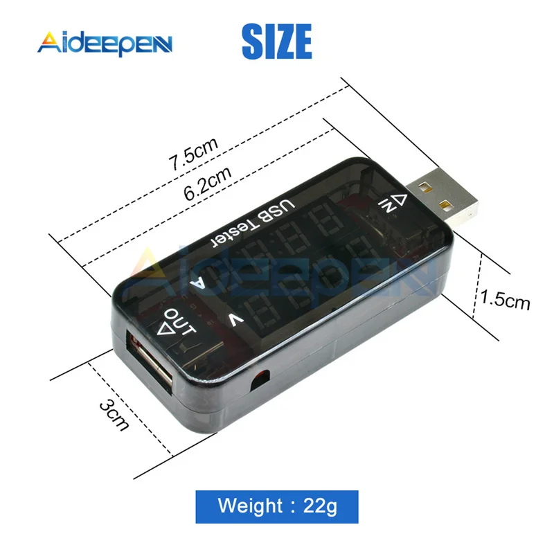 Цифровой вольтметр амперметр с ЖК дисплеем USB детектор тестер емкости измеритель